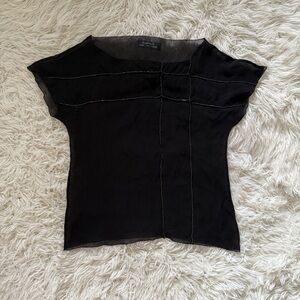 Chic Black Sheer Women's Blouse